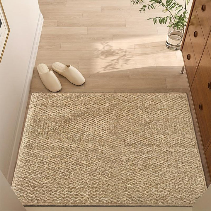Tappeto d'ingresso naturale antiscivolo e lavabile, ideale per un ingresso sicuro e pulito, tocco rustico.