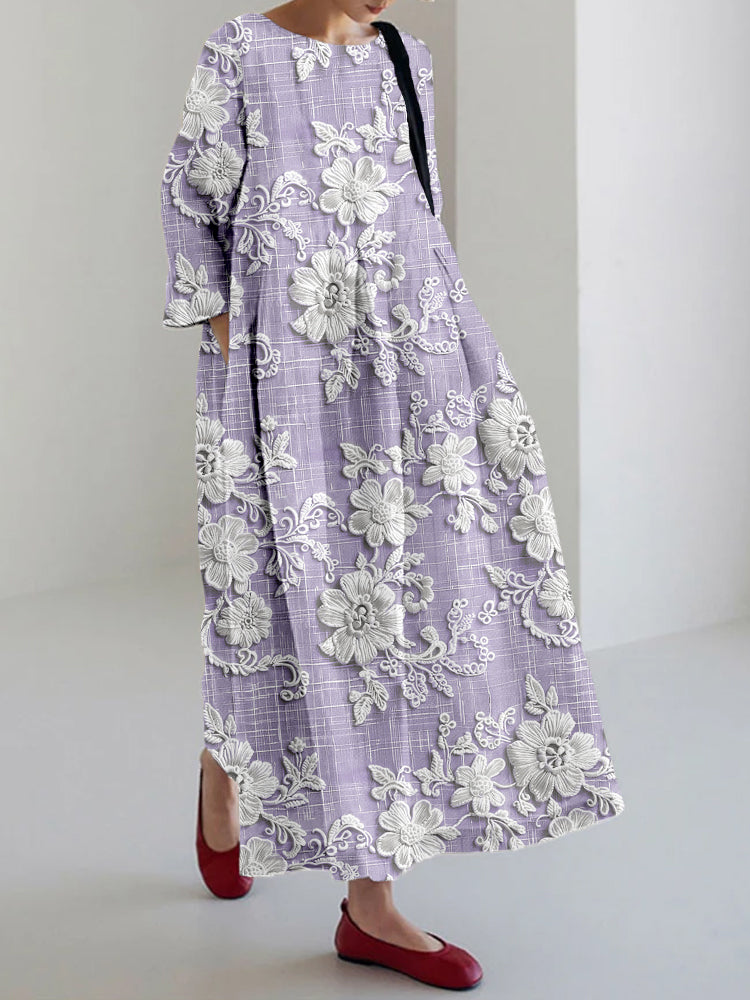 Vestito lungo stampato da donna, casual ed elegante, ideale per un look estivo da spiaggia o una cena.