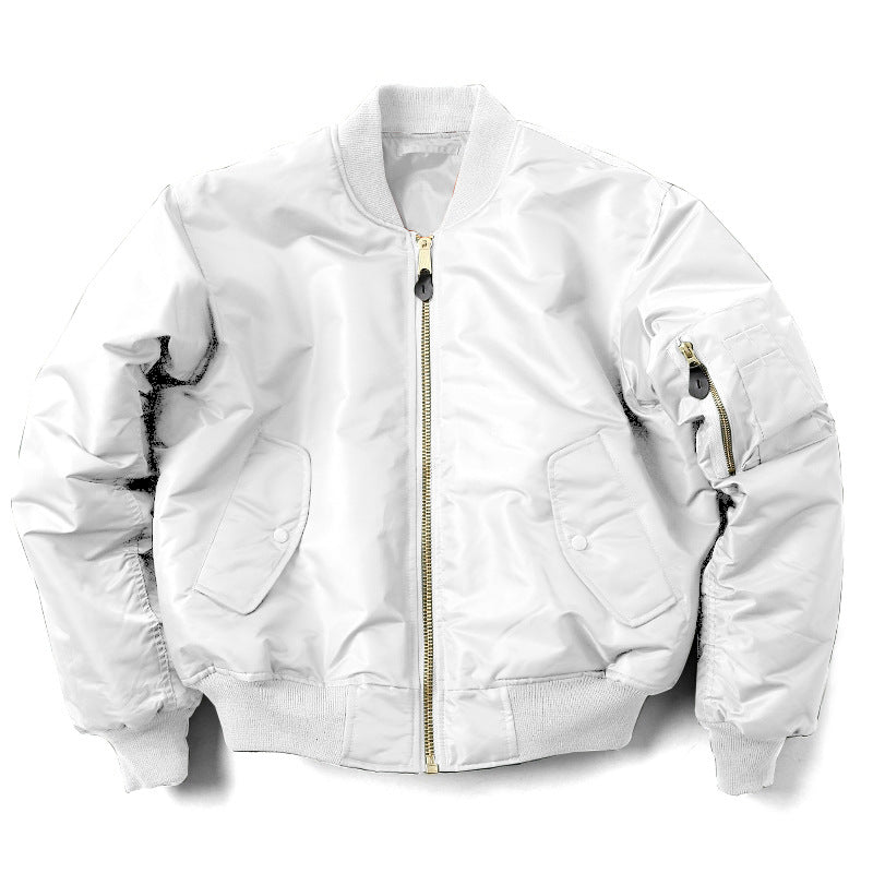Giacca bomber da uomo autunnale, modello stile pilota MA-1, ideale per il casual quotidiano.