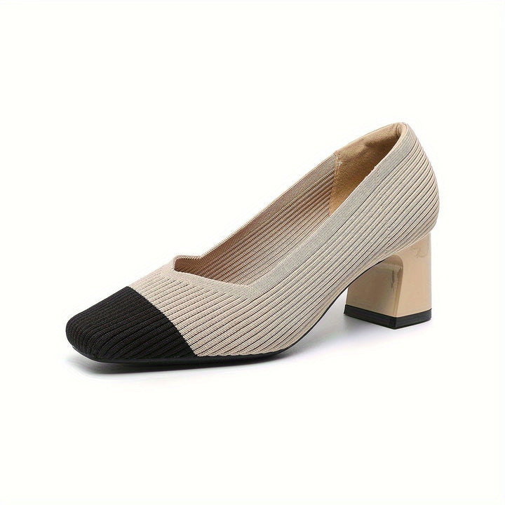 Scarpe décolleté comode da donna, tacco largo, ideali per l'ufficio e uno stile elegante.