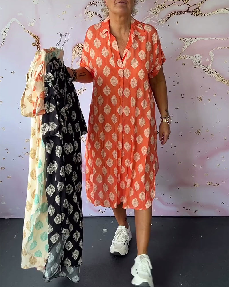 Abito midi estivo donna con scollo a V, leggero e versatile. Ideale per look casual o vacanze estive.
