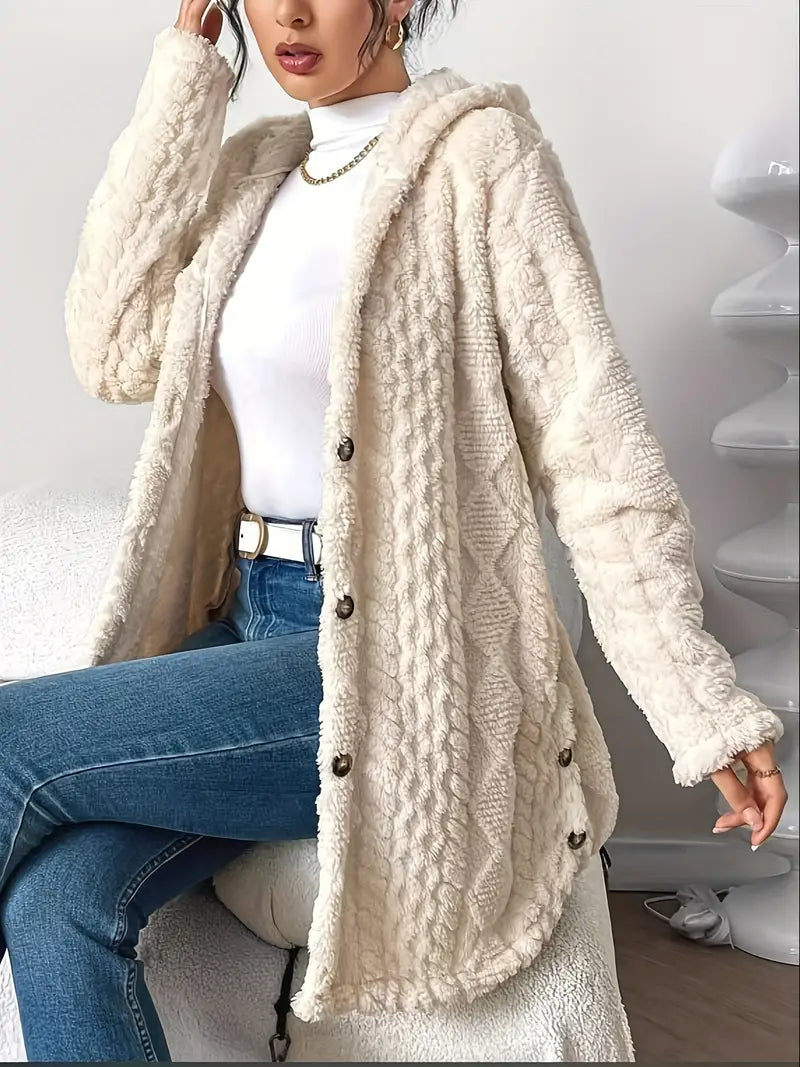 Cardigan donna comodo con cappuccio aperto, vestibilità morbida, perfetto per ogni outfit versatile.