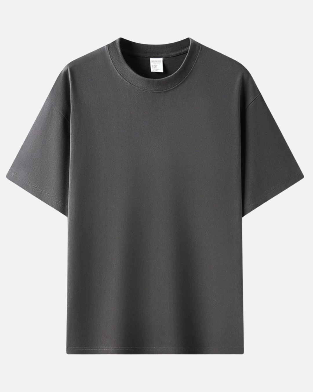 T-shirt uomo casual premium grigia, girocollo, maniche corte, vestibilità moderna.