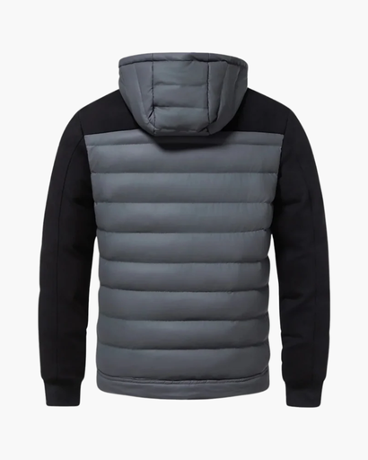 Retro giacca uomo trapuntata, con cappuccio, per un look casual e confortevole.