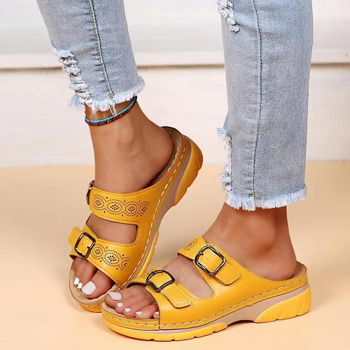 Sandali estivi donna ortopedici, ammortizzati e confortevoli, perfetti per l'estate e il benessere dei piedi.