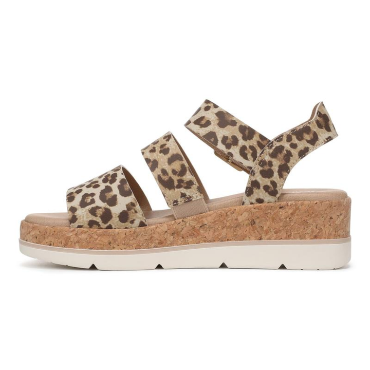 Sandali donna leopardati vista dall'alto: calzature estive chic per un look casual o elegante.