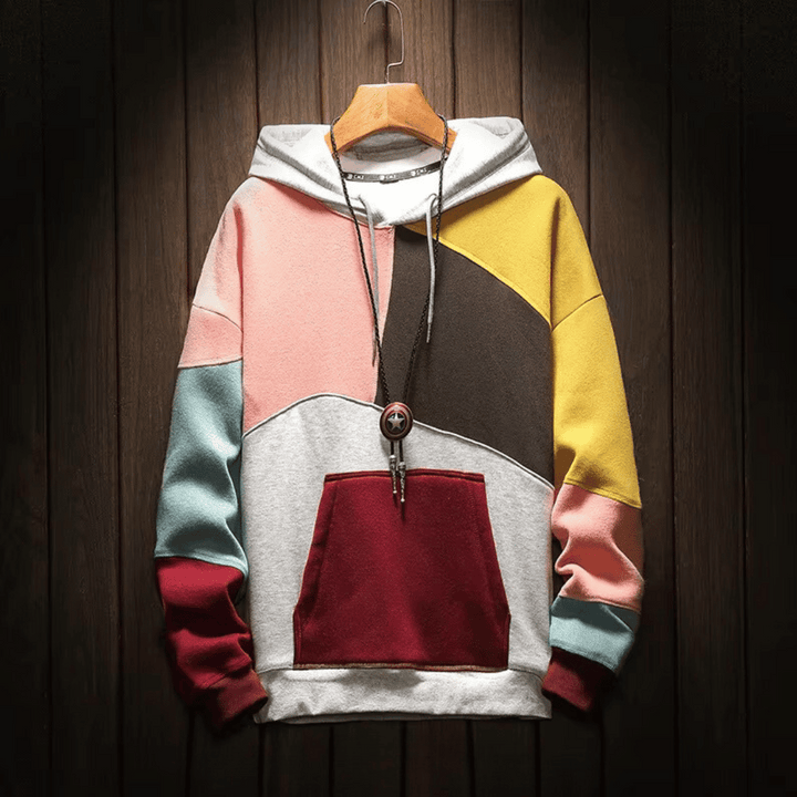 Felpa con cappuccio uomo oversize, moda autunnale, comoda e moderna, per un look streetwear rilassato.