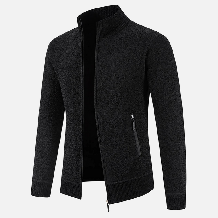 Giacca uomo invernale nera, essenziale per il comfort e lo stile urbano, calda e resistente.