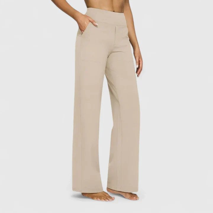 Pantaloni donna dritti vita alta per comfort e stile quotidiano.