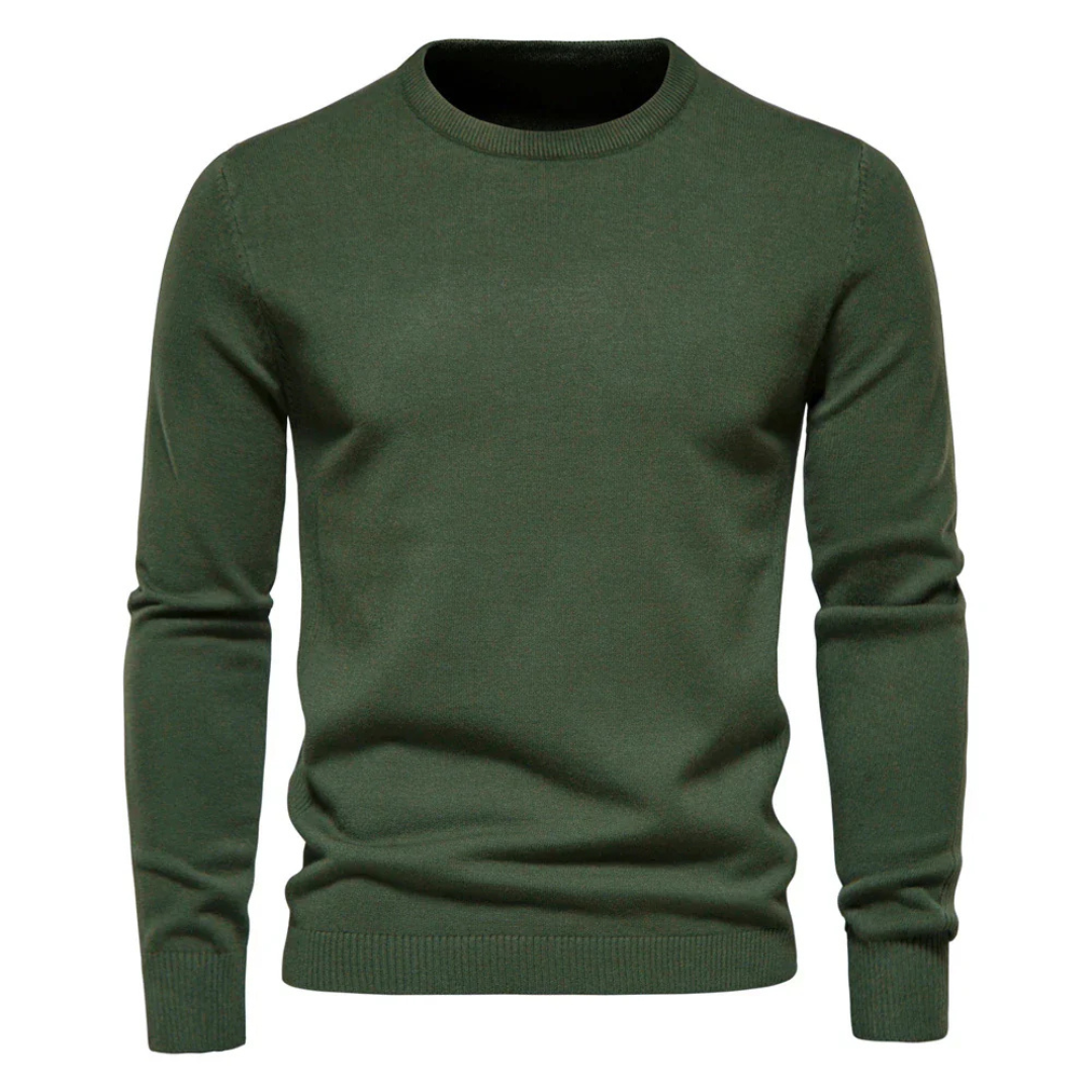 Maglione girocollo uomo in morbido tessuto per massimo comfort. Pullover versatile, ideale per autunno e inverno.