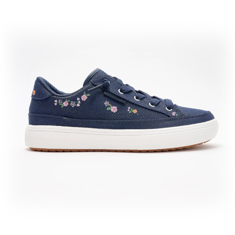 Sneakers donna eleganti blu navy Côte D'Azur ricamate, ideali per la moda casual e il comfort quotidiano.
