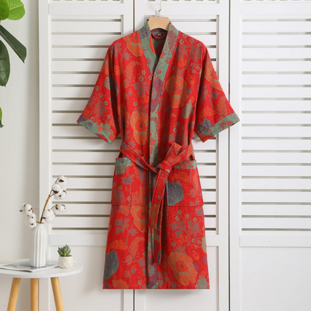 Accappatoio kimono unisex in cotone super morbido, garantisce comfort e relax assoluto.