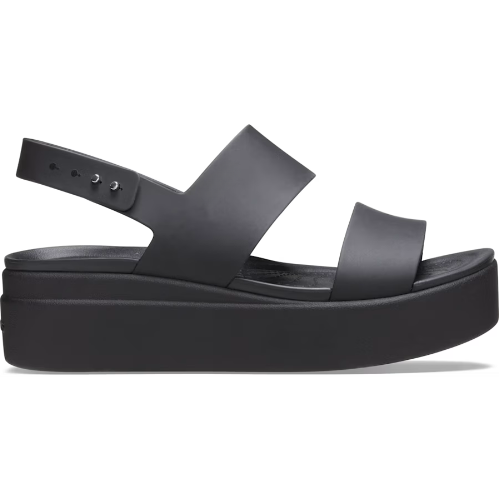 Sandali con plateau neri, scarpe estive da donna per un outfit casual o elegante. Massima comodità.