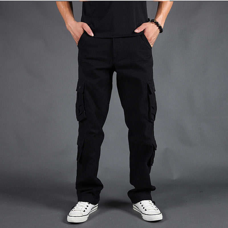Robusti pantaloni cargo uomo con tasche laterali e gamba dritta, perfetti per avventura e tempo libero.