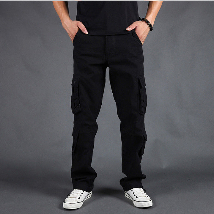 Robusti pantaloni cargo uomo con tasche laterali e gamba dritta, perfetti per avventura e tempo libero.