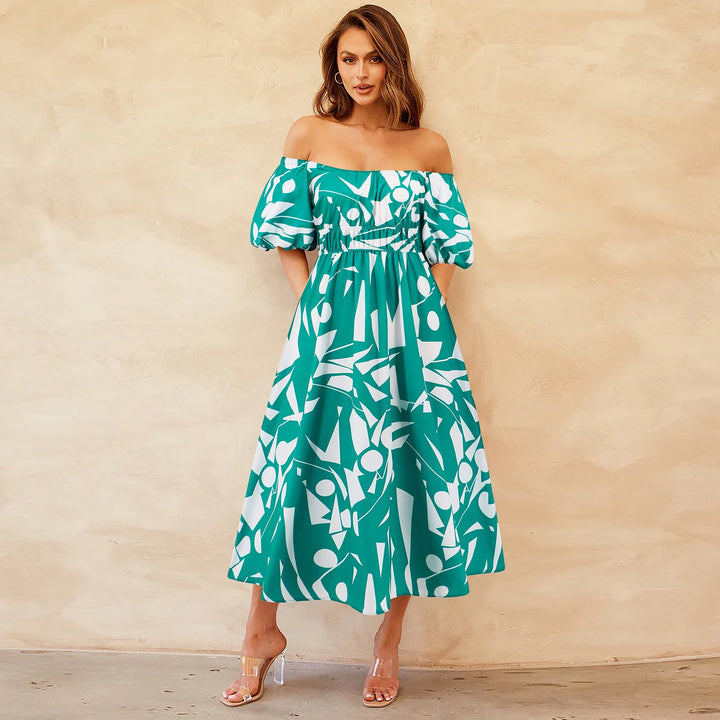 Elegante abito da sera donna monospalla midi, plissettato e chic, ideale per feste e eventi speciali.
