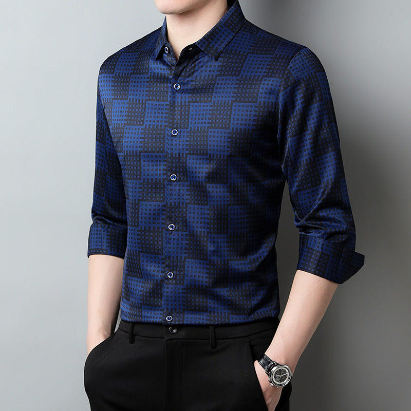 Camicia a quadri da uomo, maniche lunghe. Vestibilità regolare per un outfit casual-chic e confortevole.