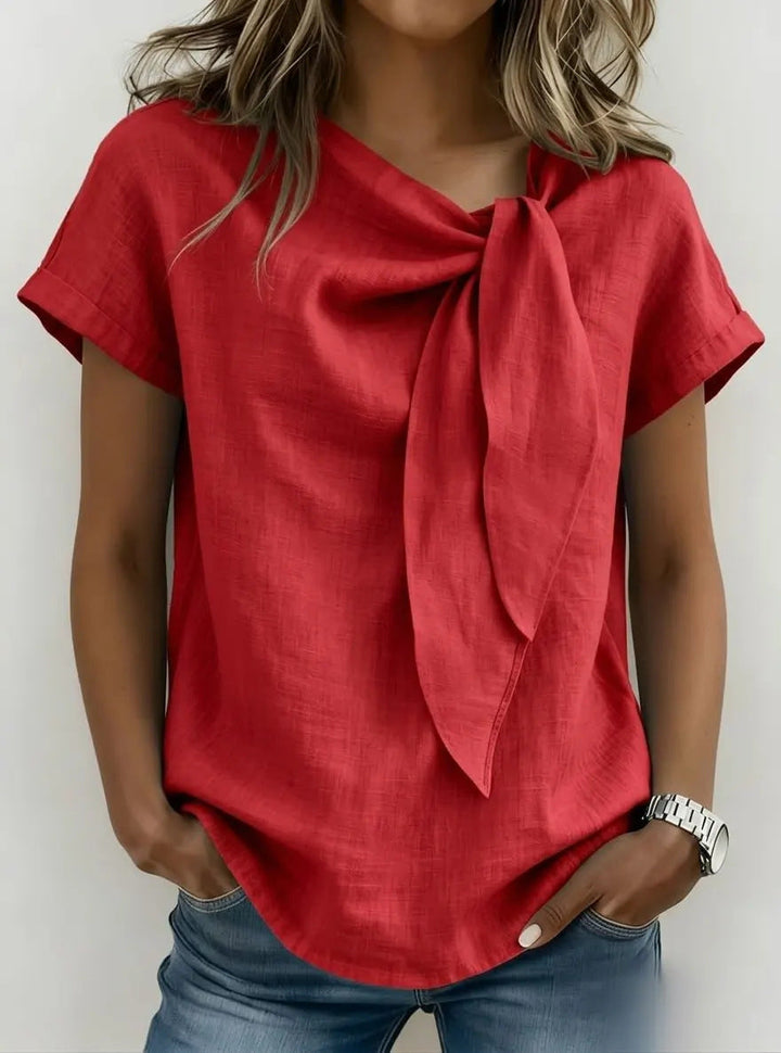 T-shirt donna confortevole, maniche corte, per vestiti casual quotidiani e moda estiva. Stile semplice.