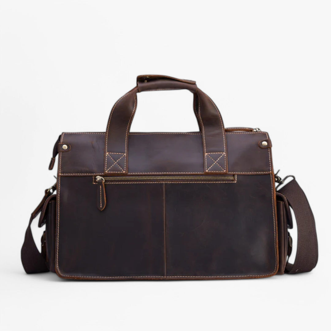 Accessorio donna: borsa portadocumenti marrone vintage, pratica e chic. Ottima per ufficio, lavoro, uso quotidiano.