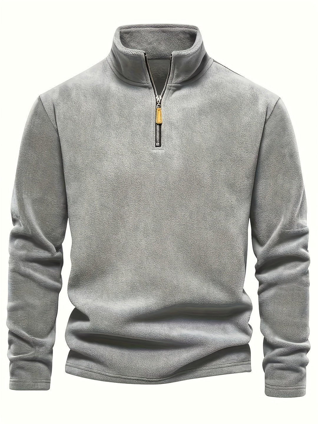 Maglia uomo con maniche lunghe, mezza zip, collo alto, perfetta per un look casual e versatile invernale.
