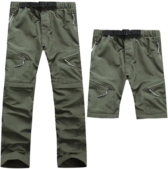 Pantaloni convertibili da uomo per escursionismo e viaggio. Si trasformano in shorts, ideali per outdoor e sport.