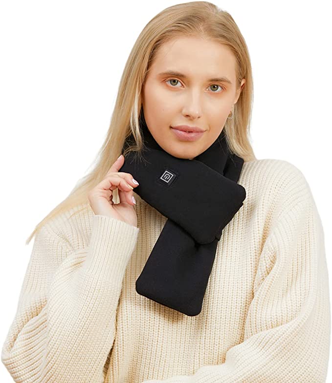 Sciarpa scaldacollo riscaldata USB unisex, calore regolabile per inverno.