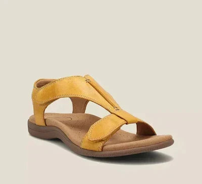 Sandali estivi donna con zeppa leggera e supporto arco plantare, ideali per passeggiate e vacanze.