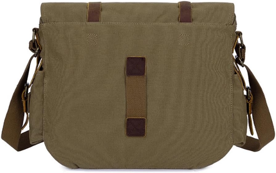 Borsa a tracolla uomo verde porta laptop, robusta e funzionale per l'ufficio e gli spostamenti.
