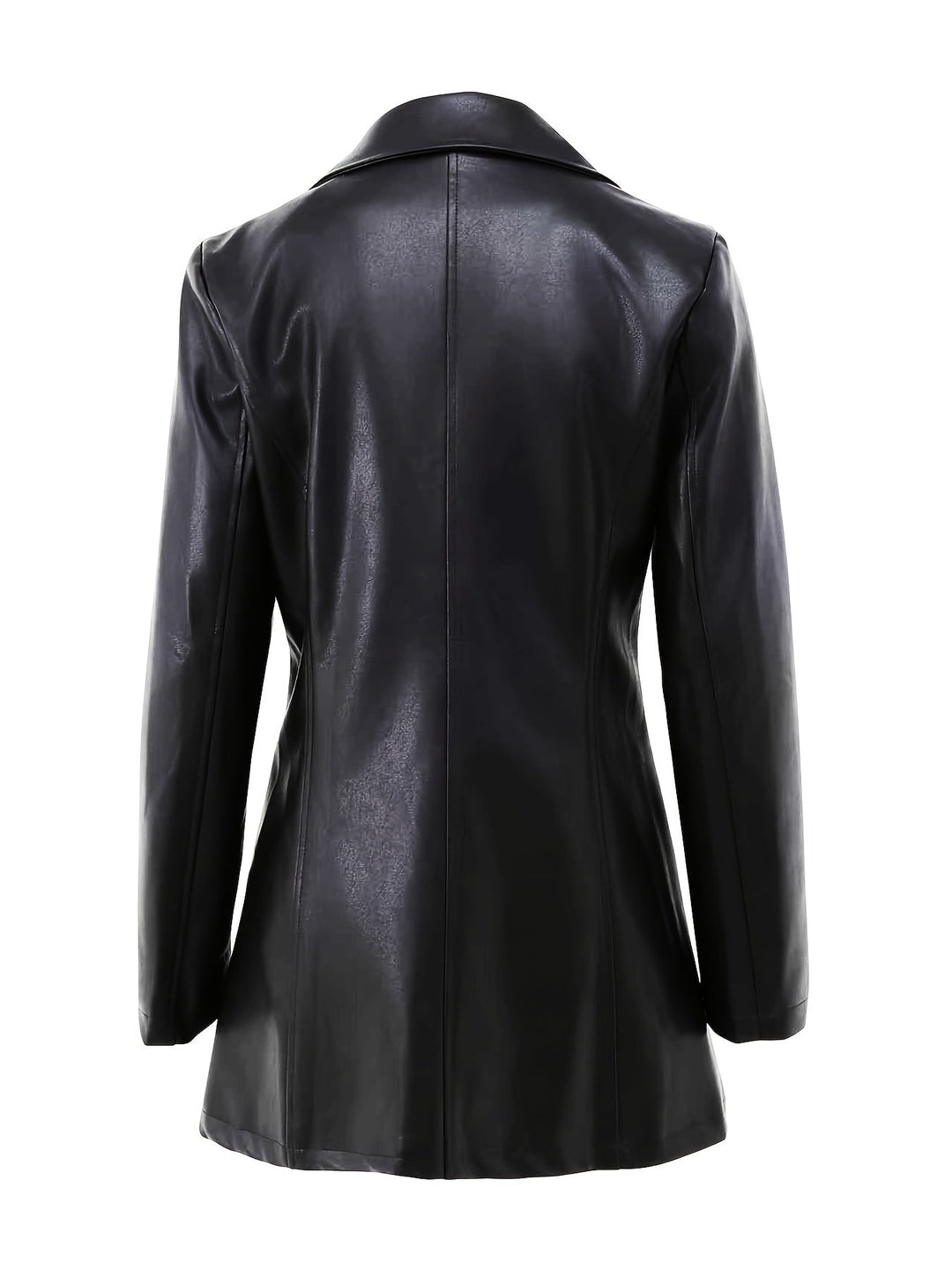 Cappotto nero midi sfiancato da donna, evidenzia la silhouette. Perfetto per un look elegante e di moda.