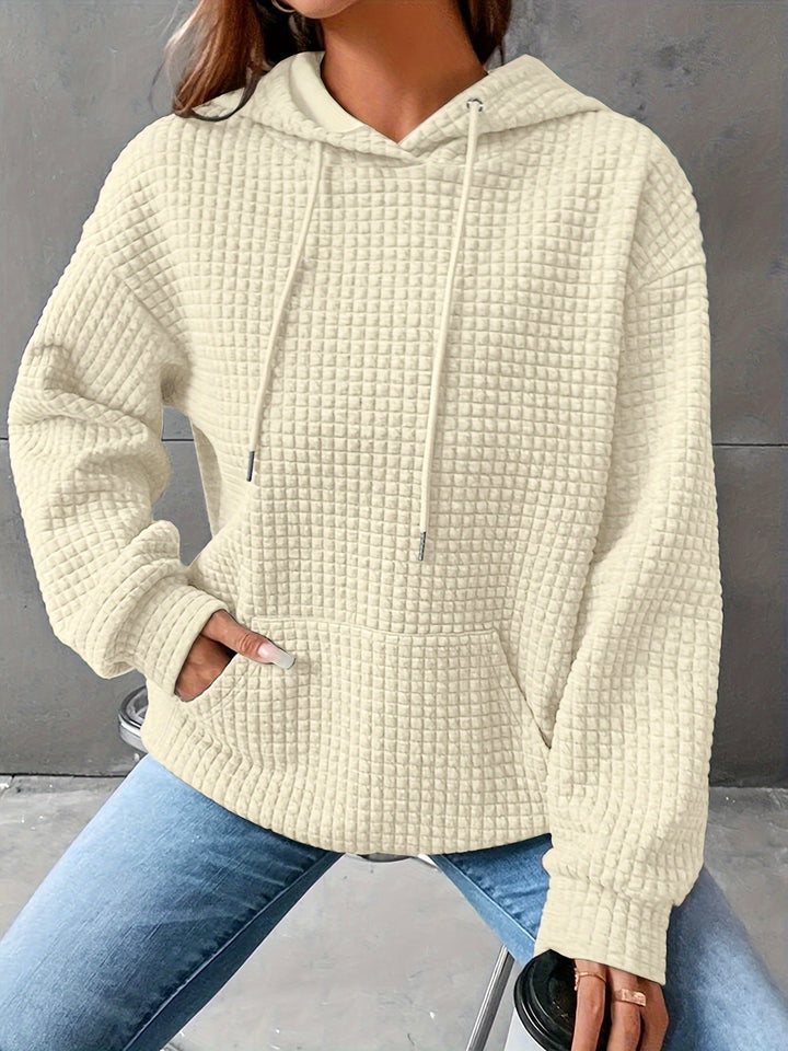 Comfort e stile: felpa donna con cappuccio, tasca marsupio e texture accattivante. Stile quotidiano.