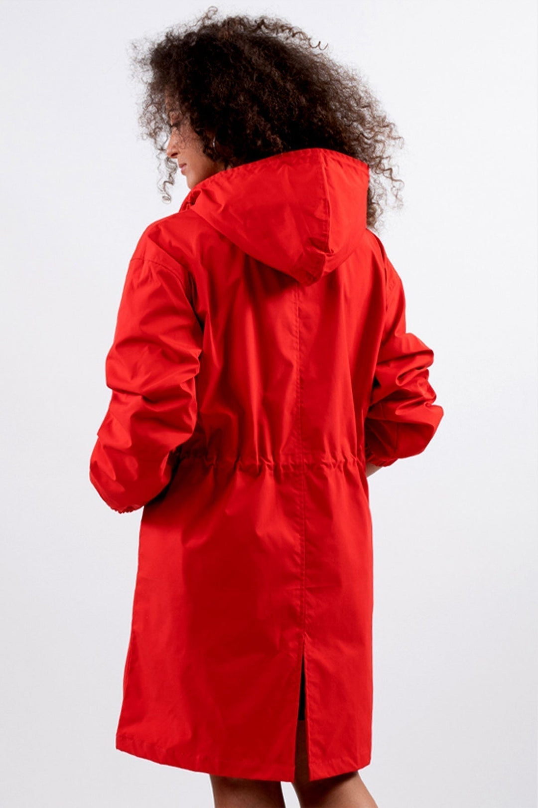 Giacca impermeabile donna verde militare, oversize trench con cappuccio, per ogni attività esterna.