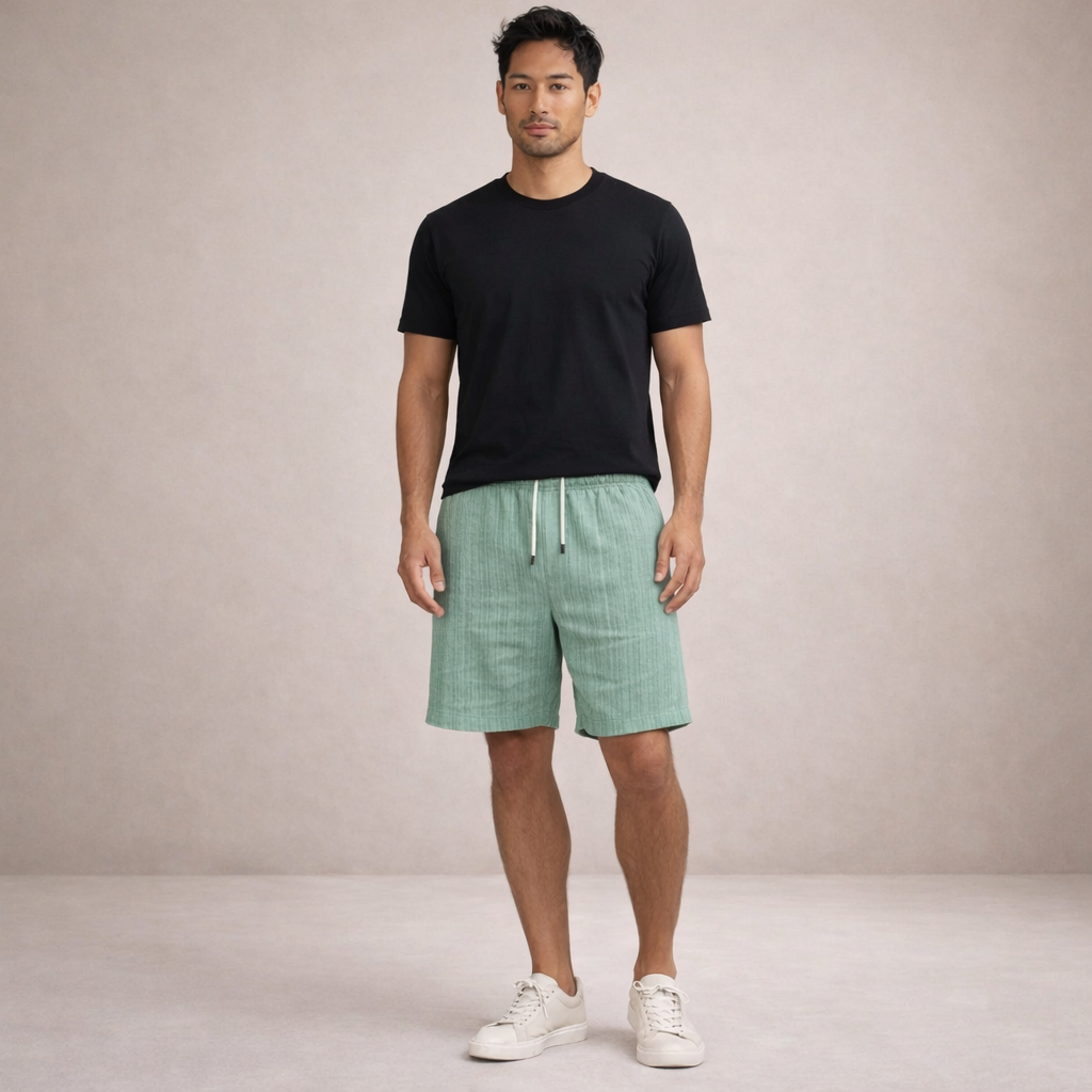 Shorts estivi da uomo, vita regolabile, ideali per attività all'aperto e un look casual chic.