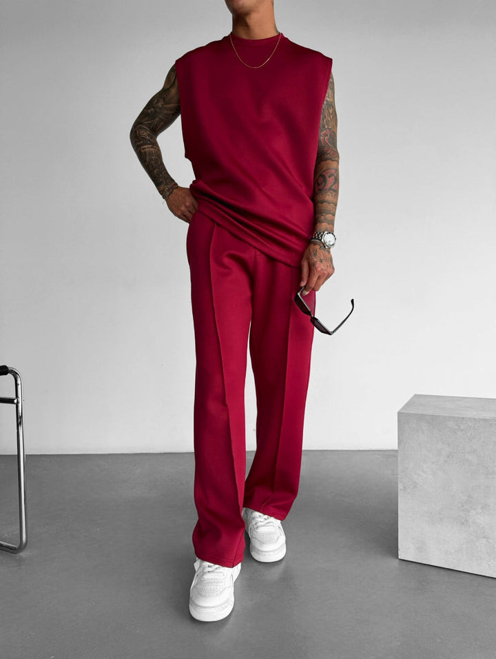 Set due pezzi uomo, top senza maniche e pantaloni lounge, per un comfort elevato e stile.