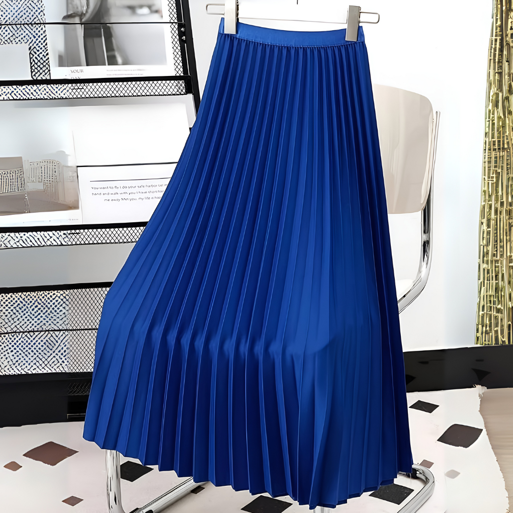 Gonna midi plissettata da donna con vita alta e taglio svasato. Perfetta per look sofisticati e alla moda.