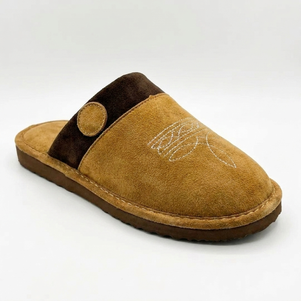 Pantofole da casa foderate uomo donna, stile Ranch western slip-on per comfort e relax casual.