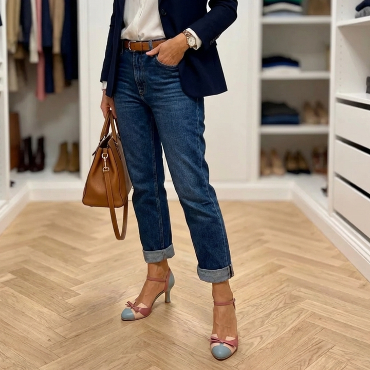 Scarpe comode da donna: sandali anatomici con tacco medio e cinturino regolabile. Stile vintage.
