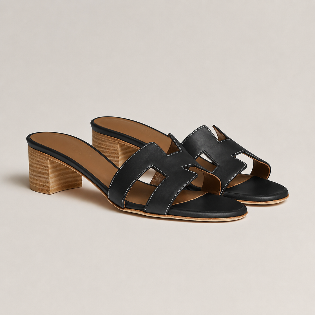 Calzature moda: sandali donna con tacco eleganti Capri, design open-toe per primavera/estate.