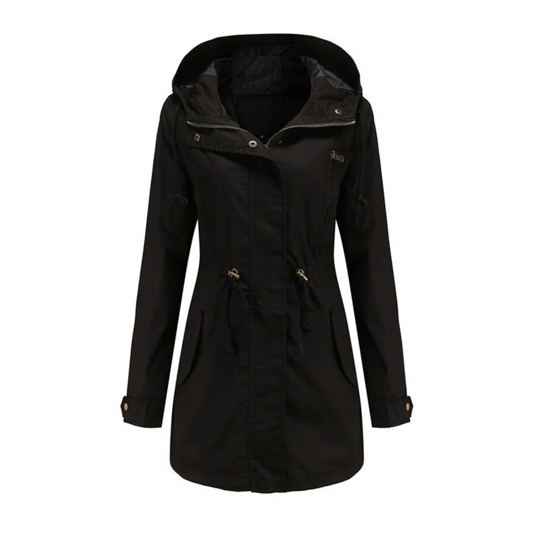 Giacca casual da donna con cappuccio, leggera e protettiva contro il vento in primavera/autunno.