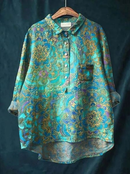 Blusa oversize a fiori per donna, look comodo e di tendenza in primavera e estate.