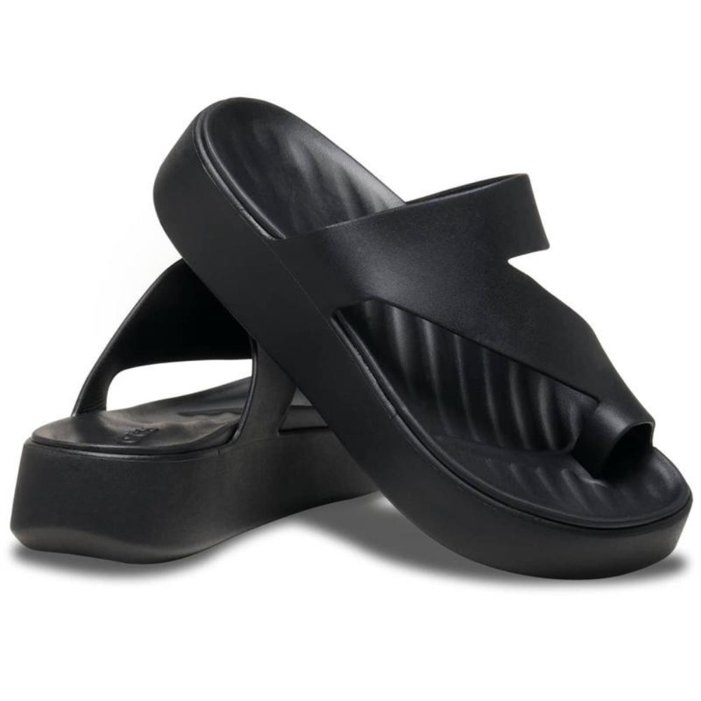 Sandali estivi platform infradito da donna, perfetti in kaki o nero per un look versatile e di tendenza.