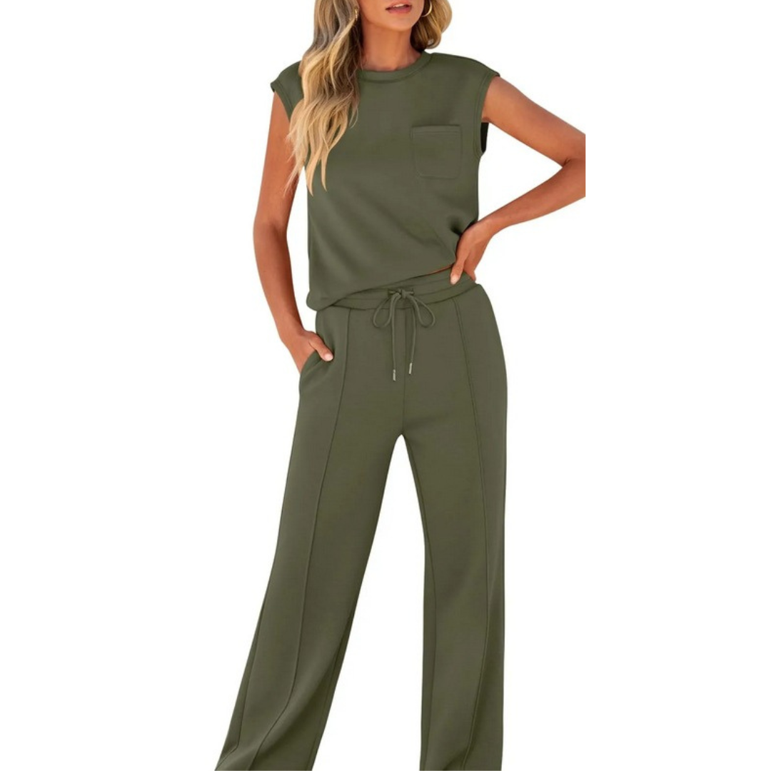 Completo Relax Chic da donna: Abbigliamento versatile per un equilibrio tra eleganza e comfort.