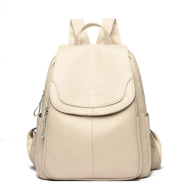 Zaino antifurto donna in pelle sintetica per moda e sicurezza. Borsa elegante perfetta per viaggio e uso quotidiano.