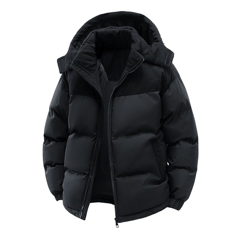 Moda uomo: piumino invernale caldo e confortevole, con cappuccio rimovibile. Giacca sportiva e casual perfetta per il freddo.