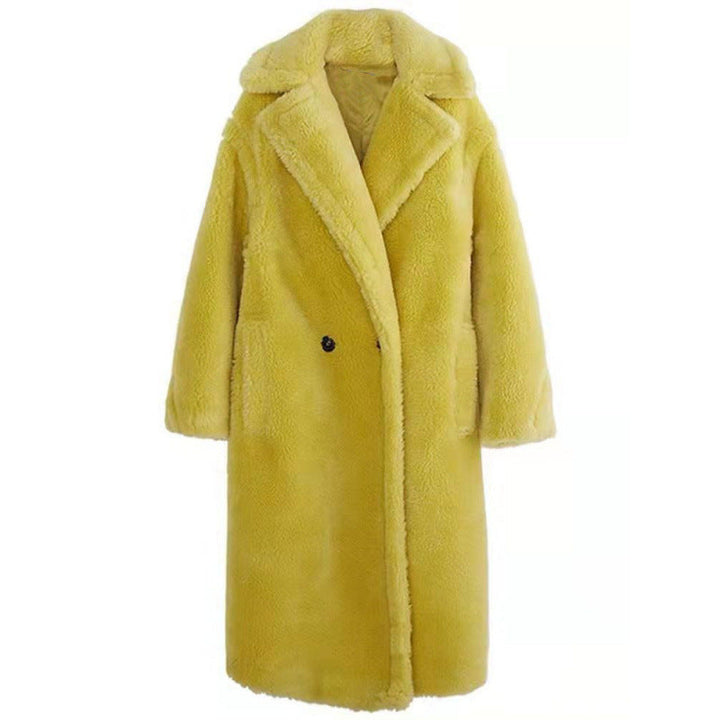 Cappotto invernale donna, lungo ed elegante in rosa, morbido e caldo, per un tocco di moda attuale.