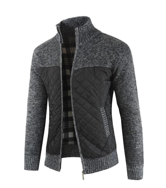 Cardigan giacca maglione uomo con zip, ideale per comfort casual quotidiano e stratificazione invernale.