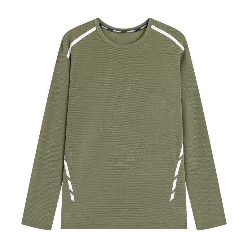 Nuova maglia uomo girocollo manica lunga, design con stampa artistica. Un tocco di originalità al tuo stile.