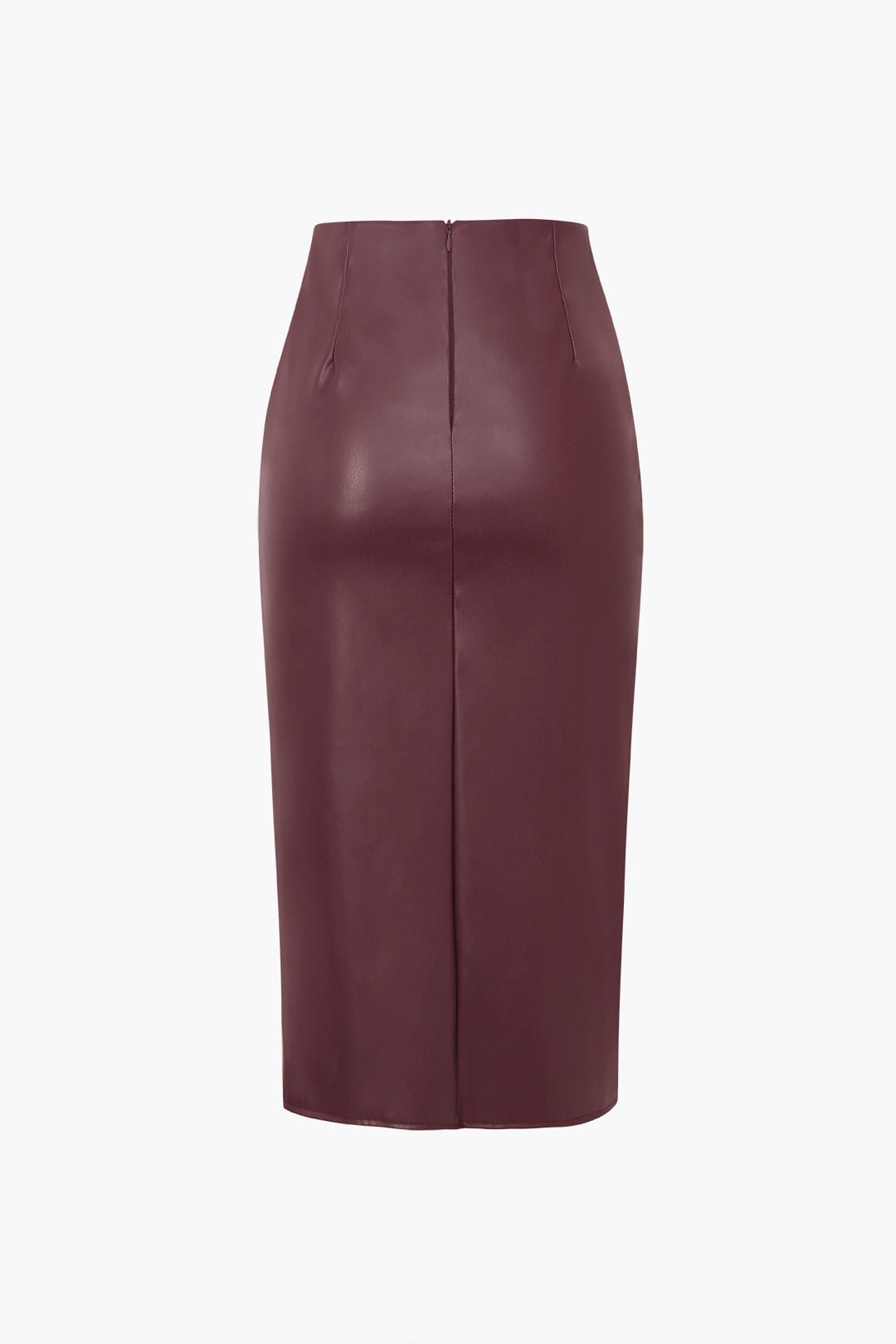 Gonna midi asimmetrica nera in pelle, gonna aderente a vita alta, capo chic e versatile per la moda donna.