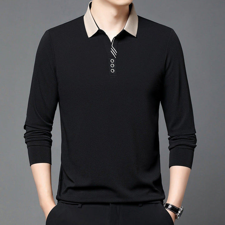 Maglietta uomo con colletto revers, stile moderno. Abbigliamento estivo comodo e alla moda.