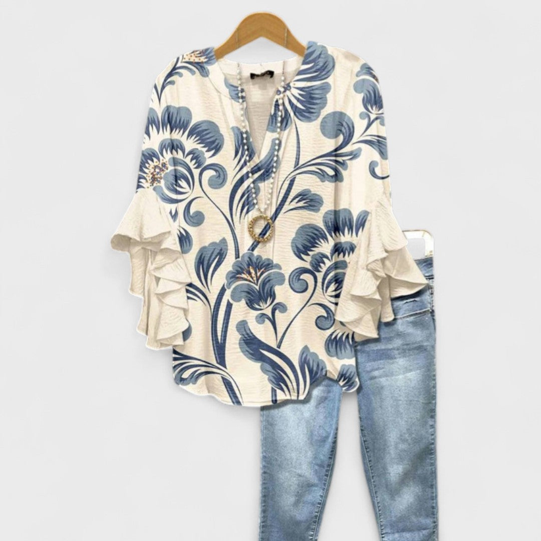 Camicetta donna leggera e traspirante, perfetta per un look casual-chic primaverile ed estivo, offre comfort quotidiano.