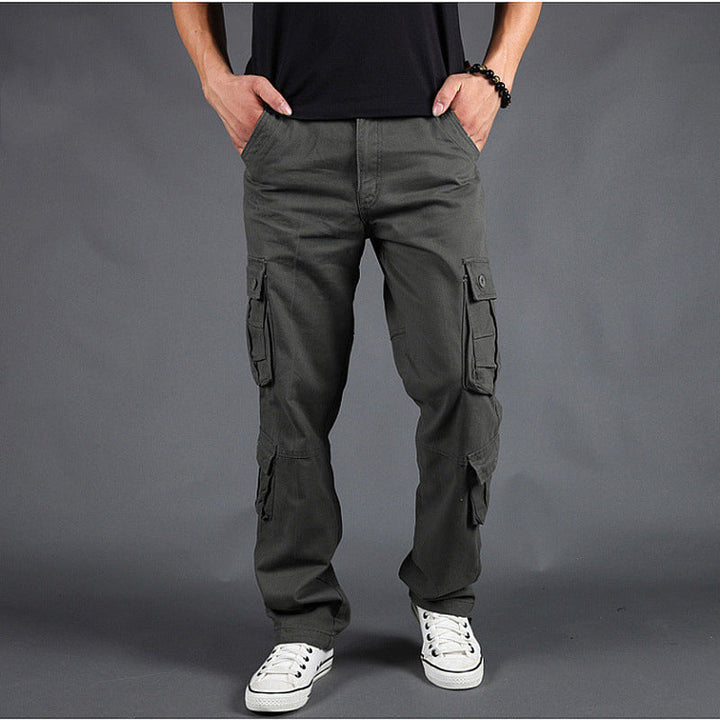 Look moderno con pantaloni cargo uomo multi-tasca, vestibilità a gamba dritta per massimo comfort.
